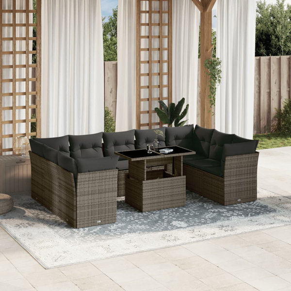 Modernmoments Sitzer Lounge Set Aus Polyrattan Mit Polster Wayfair De